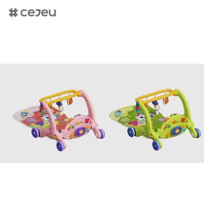 CJ-ABY-368-157A Wholesale 2 in 1 Baby Play Gym Mat With Pedal Piano Set Light Music Baby Push Walker أفضل هدية للطفل