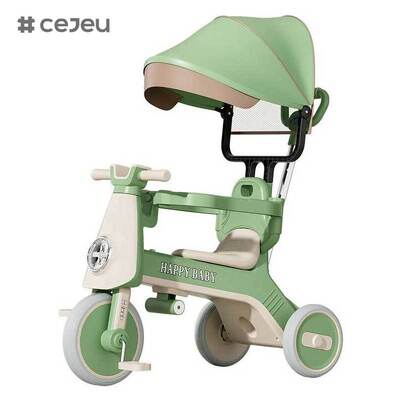 CJ-YT-668 دراجة ثلاثية العجلات لعربة الأطفال ذات العجلات الثلاث مع ميزة موسيقى السقف والمظلة للأطفال