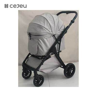 CJ-CS-307-1 التسوق قابلة للتعديل قابلة للطي عربة أطفال للحيوانات الأليفة يد واحدة نقرة واحدة قابلة للطي أربع عجلات مضادة للماء قابلة للغسيل عربة سعة كبيرة