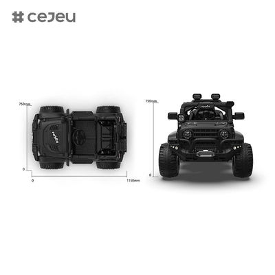 سيارة ركوب للأطفال CJ-5399 بجهد 12 فولت، تتسع لشخصين، سيارة UTV، شاحنة كهربائية ببطارية 4.5AH مع محركين 550 واط، أسود/أخضر داكن/برتقالي