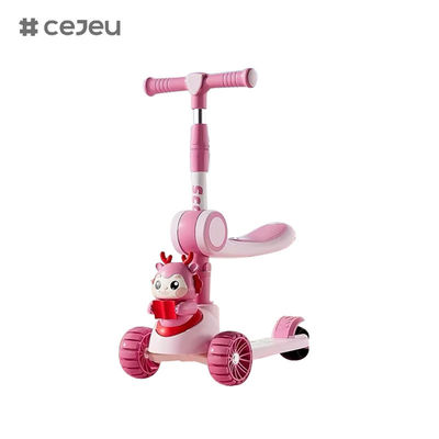CJ-6333، مع أضواء/موسيقى/عجلات كبيرة/هيكل مزدوج، بنفسجي/وردي/أخضر/أزرق، 4 خيارات للألوان، للأولاد والبنات