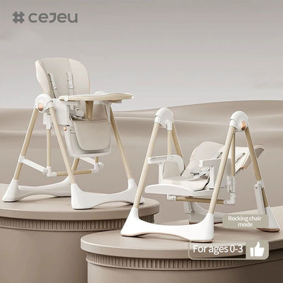 CJ-28,2 في 1+PP+Swing,Grey/White/Pink/Brown,four of color,Packing size 64*31*57cm,موثوقة وآمنة كرسيه طفلي مرتفع