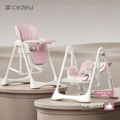CJ-28,2 في 1+PP+Swing,Grey/White/Pink/Brown,four of color,Packing size 64*31*57cm,موثوقة وآمنة كرسيه طفلي مرتفع