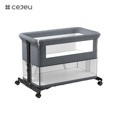 Baby Bed 3 in 1, Foldable Baby Crib with Mosquito Net, Mattress Included, Height Adjustable Carrycot for Newborn Babies