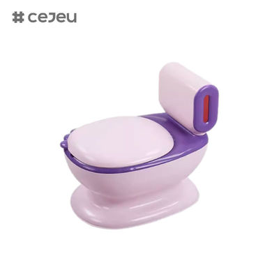 CJ-QC9991 مرحاض أطفال محاكى مع موسيقى تنظيف المرحاض بالإضافة إلى رسوم متحركة للأولاد والبنات للأطفال بعمر 2-4-6-8 سنوات