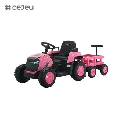 CJ-DLS-X18 الأطفال الكهربائية الجرار سيارة لعبة محرك مزدوج بطارية 12 فولت تعمل بالبلاستيك ركوب على سيارة لعبة مع الموسيقى ضوء LED
