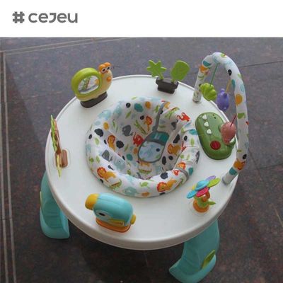 طاولة أنشطة للأطفال متعددة الوظائف 3 في 1 CJ-XTD-901، مشاية أطفال ومجموعة مكعبات بناء شيقة مع إطار بلاستيكي
