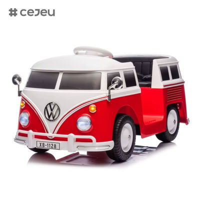 CJ-XB-1128 2025 معرف رخصة جديدة. حافلة صغيرة ID.Buzz سيارة كهربائية لعبة ركوب للأطفال مرخصة فولكس فاجن VW حافلة كهربائية لعبة سيارة للأطفال من عمر 2-4 سنوات