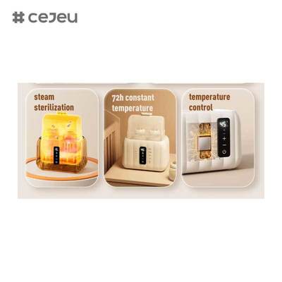 CJ-HJ-B03 شاشة رقمية مدفأة الحليب OEM ODM معقم زجاجات حليب الأطفال الأوتوماتيكي مدفأة طعام مع ضوء ليلي