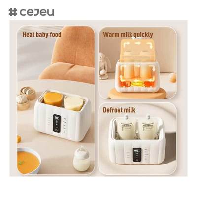 CJ-HJ-B03 شاشة رقمية مدفأة الحليب OEM ODM معقم زجاجات حليب الأطفال الأوتوماتيكي مدفأة طعام مع ضوء ليلي