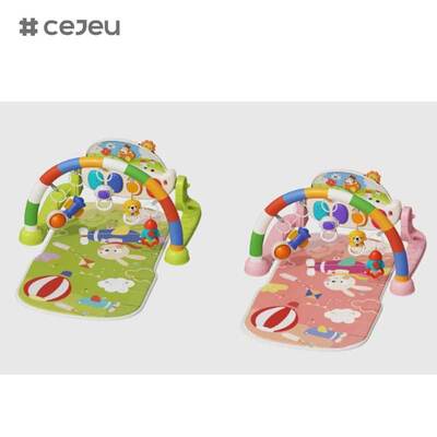 CJ-ABY-368-157A Wholesale 2 in 1 Baby Play Gym Mat With Pedal Piano Set Light Music Baby Push Walker أفضل هدية للطفل