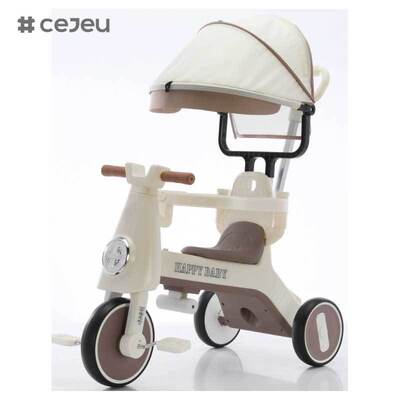 CJ-YT-668 دراجة ثلاثية العجلات لعربة الأطفال ذات العجلات الثلاث مع ميزة موسيقى السقف والمظلة للأطفال