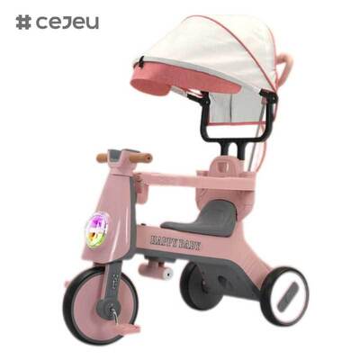 CJ-YT-668 دراجة ثلاثية العجلات لعربة الأطفال ذات العجلات الثلاث مع ميزة موسيقى السقف والمظلة للأطفال