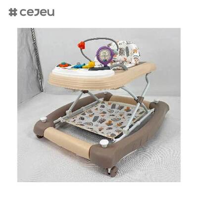 CJ-BST-9308 (WALKER + ROCKER + PUSH) ، ووكر وروكر 2-في-1: ركوب الموسيقى المتوهجة مع رفع 3 مستويات وقاعدة الاحتفاظ الآمنة
