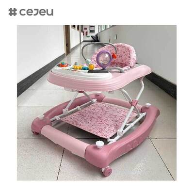 CJ-BST-9308 (WALKER + ROCKER + PUSH) ، ووكر وروكر 2-في-1: ركوب الموسيقى المتوهجة مع رفع 3 مستويات وقاعدة الاحتفاظ الآمنة