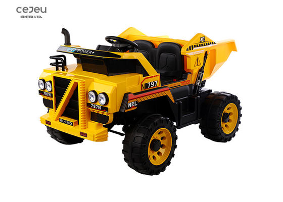 تحكم التطبيق 12v شاحنة قمامة لعبة ركوب على ASTM F963 2 مقعد هندسة حمراء