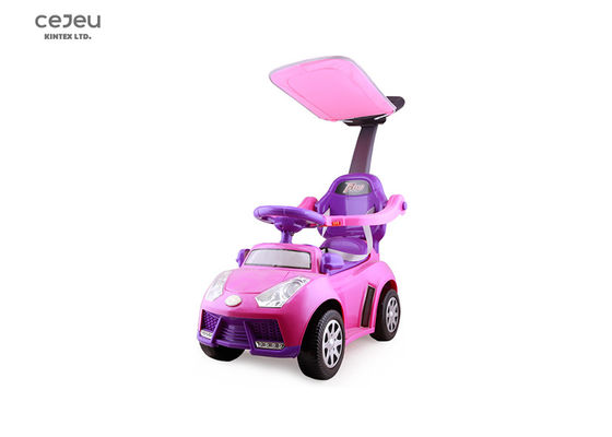 3KM / HR Push Along Toy Car 3C Pink Push على طول تخزين السيارة تحت المقعد
