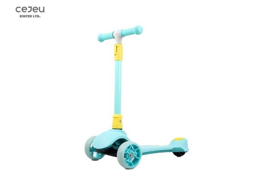 أزرق 3 عجلات الأطفال سكوتر PU مع ارتفاع قابل للتعديل
